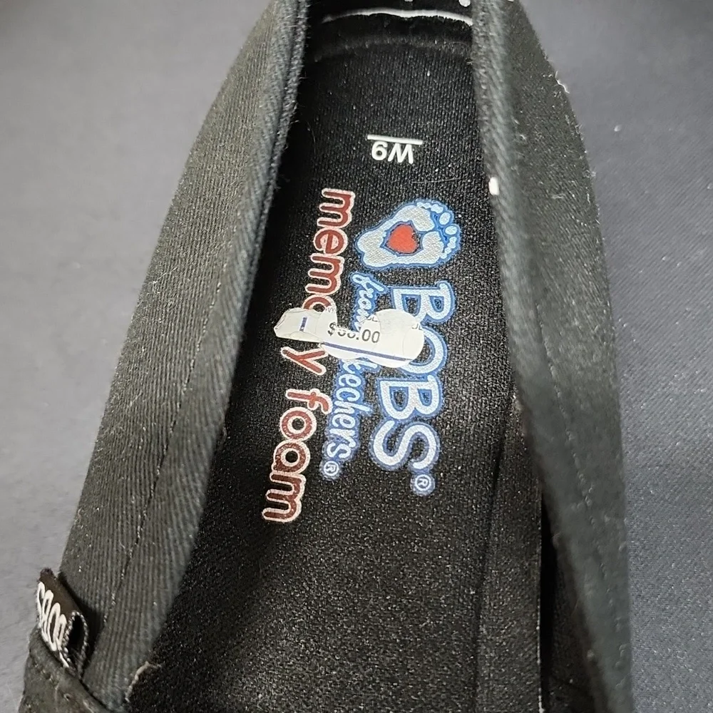NWOT Skechers Breeze Black Canvas Espadrille Platform Slip-Ons Sz9
